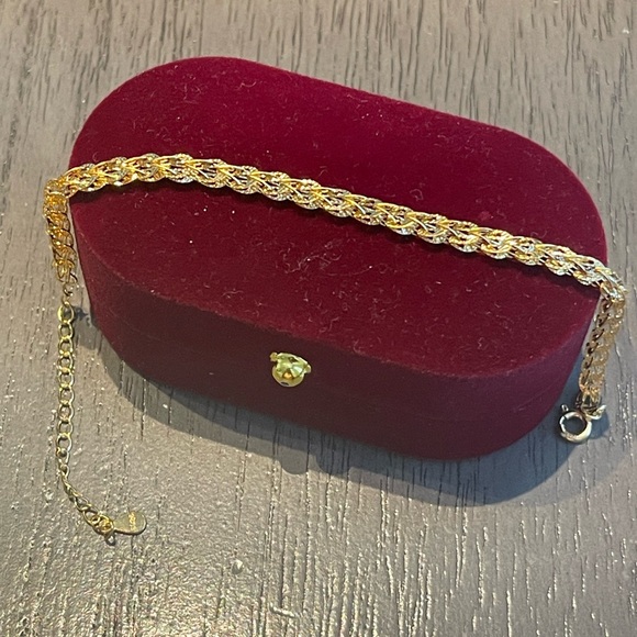 18k gold Plated over Solid 925 Sterling Silver Link Bracelet E7-1828 - Picture 4 of 6